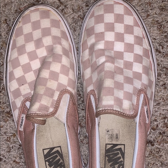 Vans Shoes - checkerboard slip on vans